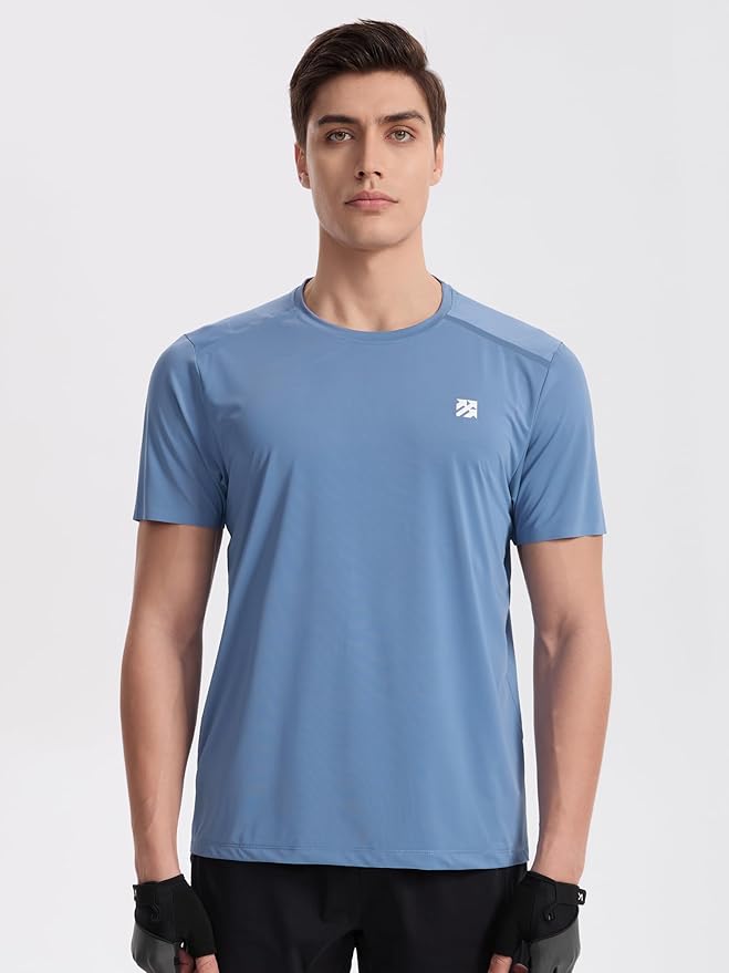 Mens Seamless Workout T-Shirts Lightweight Moisture Wicking Running Hiking Camping Tennis Pickleball Shirts for Men-StrideForce Fitness