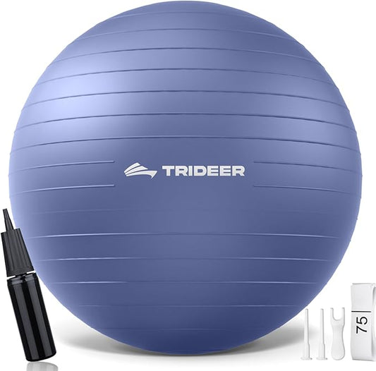Trideer Yoga Ball – Anti-Burst Exercise Ball for Pregnancy, Office, Birthing, Stretching & Core Workout – Home Gym & Therapy-StrideForce Fitness