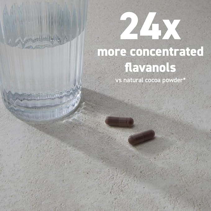 CocoaVia Cardio Health Supplement, 30 Day, 500mg Cocoa Flavanols, Support Heart Health, Boost Nitric Oxide, Blood Circulation, Energy, Vegan, Dark Chocolate, 60 Capsules-StrideForce Fitness