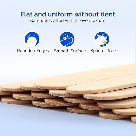 JMU Tongue Depressor Sterile 5000Pcs, 6" Tongue Depressor Wood Individually Wrapped (100pcs/Box, 50 Boxes)