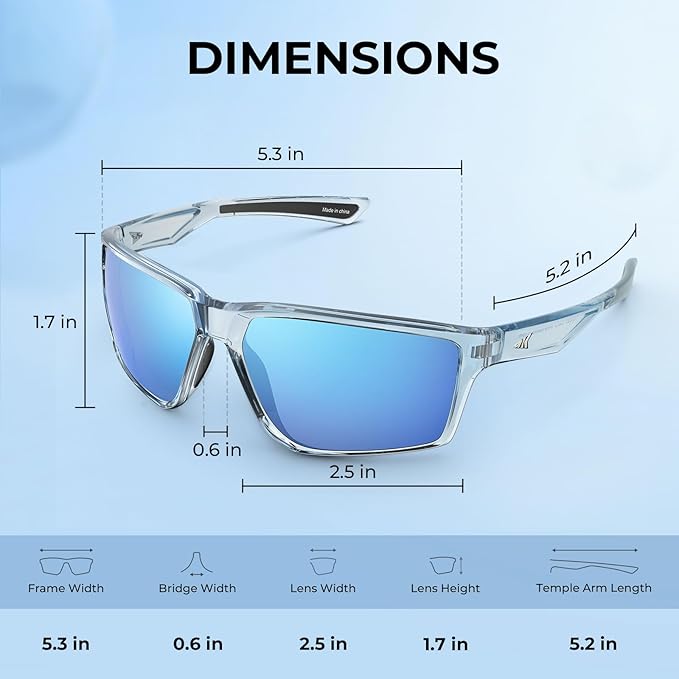 KastKing Osage Polarized Sport Sunglasses for Men and Women, Ideal for Driving Fishing Cycling Running, UV Protection-StrideForce Fitness