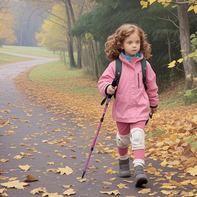 Hiking Trekking Poles, 2 Pack Anti Shock, Adjustable, Collapsible Hiking Poles for Trekking or Walking, Lightweight Aluminum Sticks for Children-StrideForce Fitness