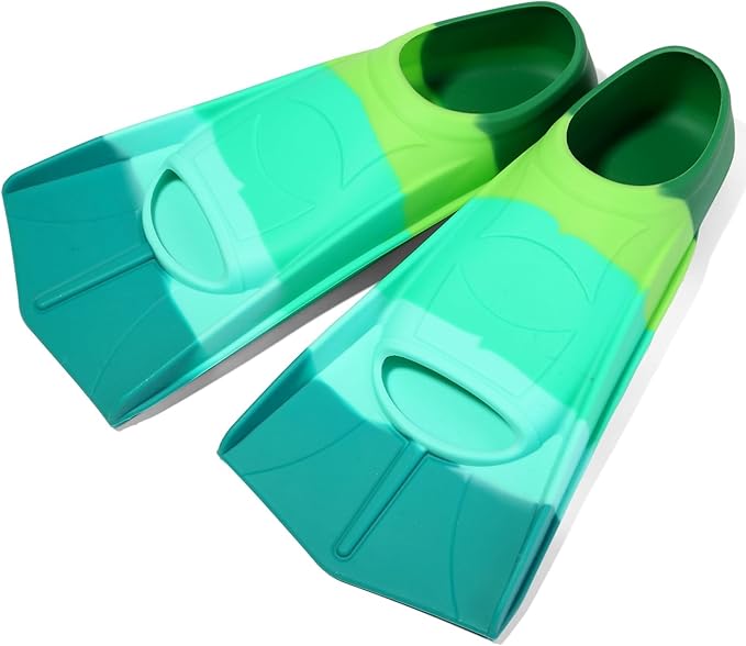 Kids Swim Fins,Short Kids Fins Youth Swimming Flippers for Lap Swimming Training for Children Girls Boys Beginners-StrideForce Fitness