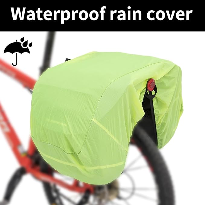 Bike Bag Accessories Panniers for Bicycle Rear Rack Bag 45L Waterproof Mountain Electric Bike Saddle Bag for Cycling Traveling Commuting Green-StrideForce Fitness