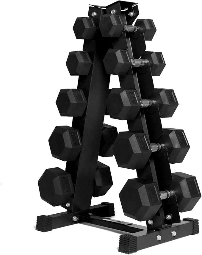 RitFit 5-650 LBS PVC Encased Hex Dumbbell Sets with Optional Rack for Home Gym, Hand weight with Chrome Handle for Strength Training, Workouts-StrideForce Fitness