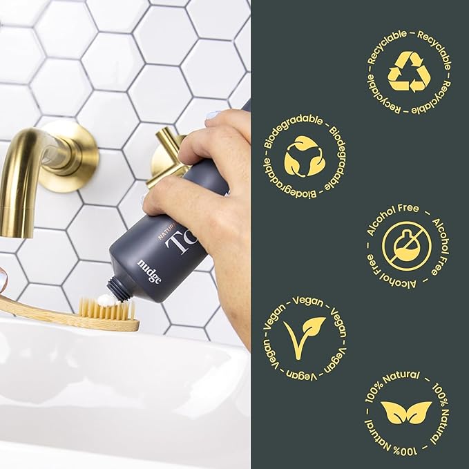 Nudge 10% Nano Hydroxyapatite Toothpaste, Remin+ Formula with Vitamin E, Fluoride-Free, SLS-Free, Helps Remineralize Enamel, Supports Dry Mouth Relief and Sensitive Teeth, Orange, 4 oz