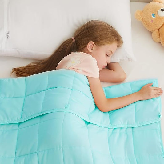 L'AGRATY Weighted Blanket - 40"x60" 7lbs Cooling Breathable Weighted Blanket Microfiber Material with Glass Beads-StrideForce Fitness