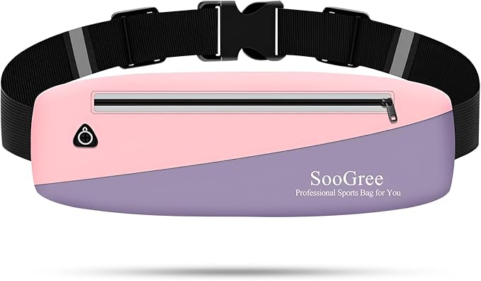 Slim Fanny Packs for Women Men,Waterproof Waist Pack with Reflective Strip Adjustable Strap,Running Belt for Sports Workout Cycling Hiking, Casual Hands-Free Wallets Phone Bag (Style 8)-StrideForce Fitness