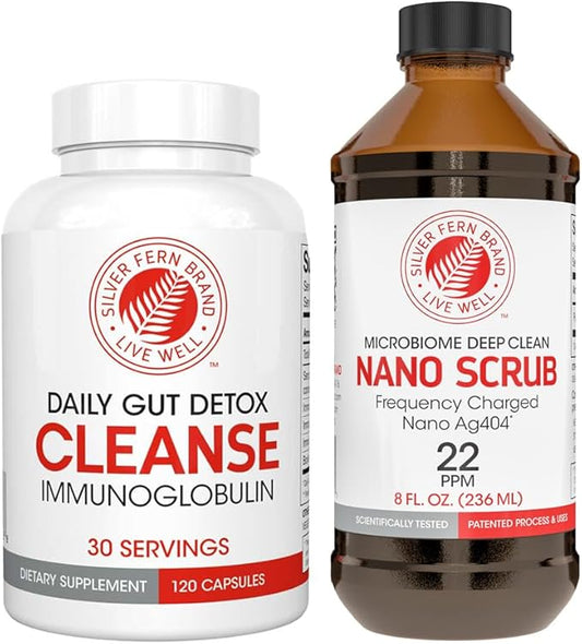Silver Fern Brand Ultimate Clean-Up Kit - Mild Issues - Cleanse Capsules & Nano Scrub Liquid, I Kit, 30 Day Supply, No Gluten, No Dairy, Made in USA-StrideForce Fitness