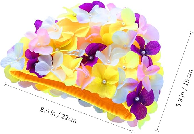 WINOMO Fashionable Swim Cap Floral Petal Stylish Swimming Hat Bathing Caps Size L for Women-StrideForce Fitness