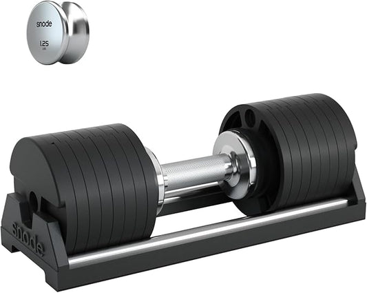 SNODE AD80 Drop Proof 80 lbs Adjustable Dumbbell Set -Adjustable Weights with Cast Iron Plates and Cradle, Knurled Handle, Fast Adjust, Compact Home Gym Equipment for Bench & Press-StrideForce Fitness