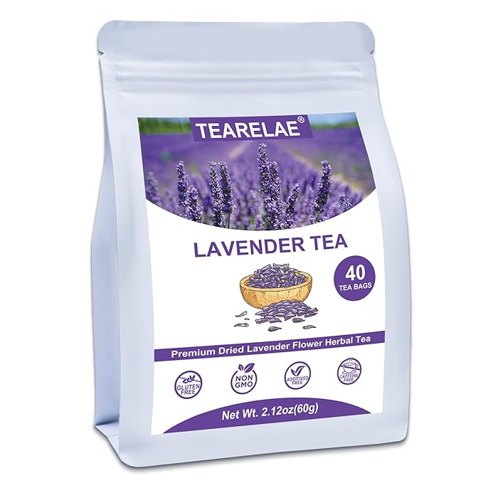 TEARELAE - Lavender Tea, 40 Count - Premium Dried Lavender Flower Tea Bags for Stress Relief - Aromatic Wellness - Non-GMO - Caffeine-Free-StrideForce Fitness