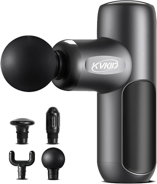 Mini Massage Gun, Percussion Muscle Massager with 4 Attachments, Portable Hand Held Massager Gun for Back, Body Sore Muscles, Pain Relief, Rechargeable Small Massage Gun for Office, Home, Athletes