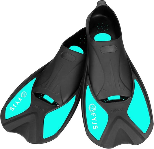 FYJS Short Swim Fins with Comfortable Full Foot Pocket Travel-Size for Snorkeling and Scuba Diving-StrideForce Fitness