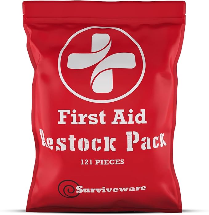 Surviveware 110 Pcs Waterproof Premium Survival First Aid Kit - Survival Emergency Preparedness for Travel Camping Gear, Survival Kit and Outdoor Emergencies - HSA & FSA Eligible Survival Kit-StrideForce Fitness