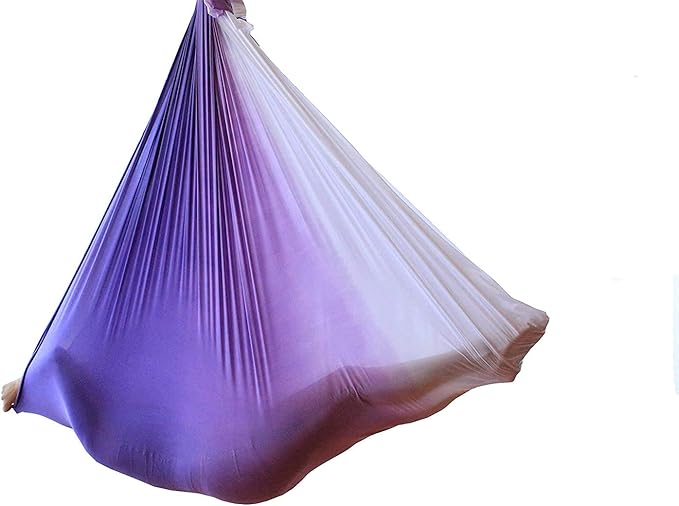 F.Life Aerial Yoga Hammock kit- Yoga Swing Multicolor 5 yards-Flying Yoga Include Daisy Chain,Carabiner and Pose Guide-StrideForce Fitness