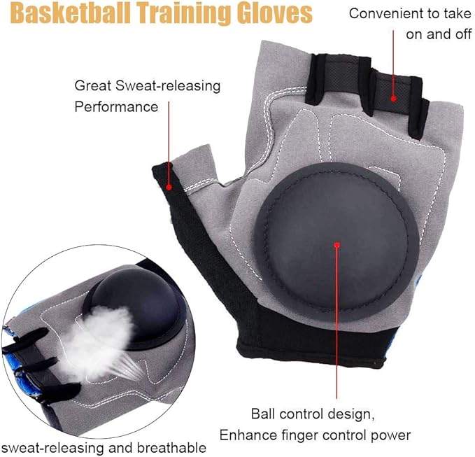 Basketball Dribble Skill Training Assistants,Basketball Dribbling Gloves Finger Training Anti Grip Dribble Gloves for Kids Youth and Adult-StrideForce Fitness