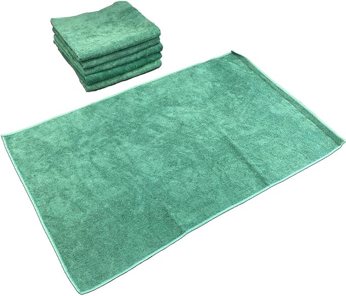 Arkwright Microfiber Gym Towel - Pack of 12 - Super Soft, Quick Dry Workout Sweat Towels, 300 GSM Lightweight & Absorbent for Sports, Working Out, Yoga, and Spa, 16 x 27 in, Hunter Green-StrideForce Fitness