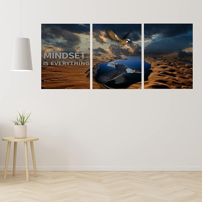 3 Panels Inspirational Canvas Poster Motivational Wall Art Inspirational Wall Art Entrepreneur Quotes Artwork Painting Picture for Framed Home Decoration Living Room office bedroom 36''W x 16''H-StrideForce Fitness