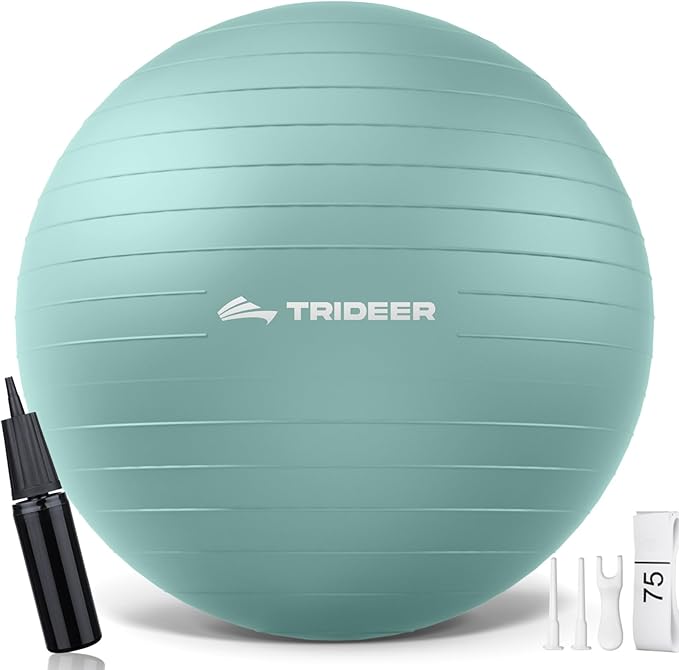 Trideer Yoga Ball – Anti-Burst Exercise Ball for Pregnancy, Office, Birthing, Stretching & Core Workout – Home Gym & Therapy-StrideForce Fitness