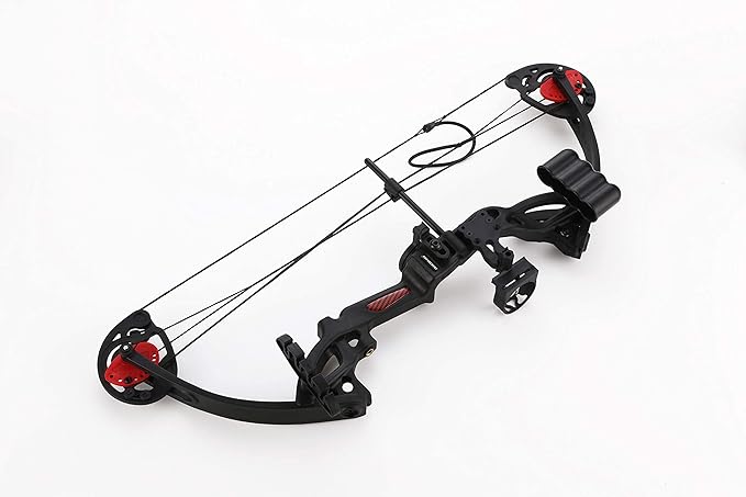 Compound Bow Archery for Youth and Beginner, Right Handed,19”-28” Draw Length,15-29 Lbs Draw Weight, 260 fps-StrideForce Fitness