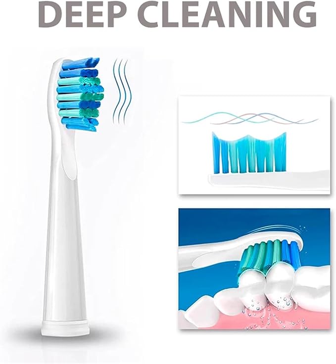 Replacement Electric Toothbrush Head Bristle Brush Refill,Compatible for Fairywill FW-D1/FW-D3/FW-D7(10 PCS BK)