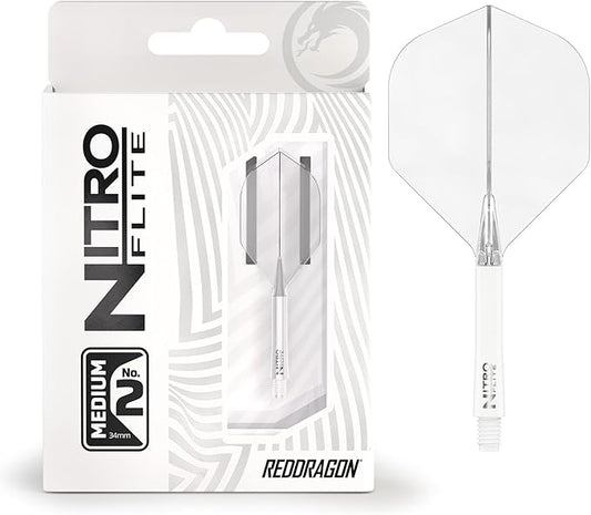 RED DRAGON Darts – Nitro Flite Integrated Flight & Shaft System – No.2 Shape and Design - Available in Short, Intermediate & Medium - Available in Variety of Colours - Professional Darts Accessories-StrideForce Fitness