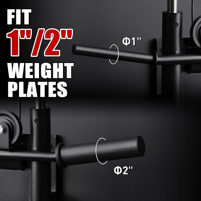 ER KANG Wall Mount Cable Station, Cable Crossover Machine with 18 Positions Dual Pulley System for Home Gym Fitness Equipment-StrideForce Fitness