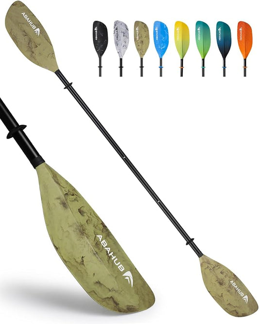 Abahub Adjustable Kayak Paddle 210-230 cm/ 230-250 cm Floating Kayaking Oars Boating Oars Canoeing Oars Black-StrideForce Fitness