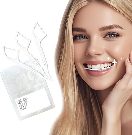 EKIND Individually Wrapped Dental Floss Picks Box Smooth Strong Thread Easy Grip Handle for Daily Cleaning Oral Care(50 Count)