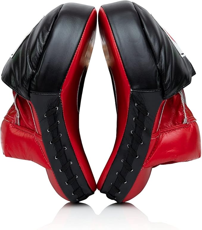 Fairtex FMV9 Contoured Focus Mitts |Striking Accuracy & Protection for Boxing, Muay Thai, Kickboxing |Ergonomic Design, Soft Padding, Secure Fit Leather-StrideForce Fitness