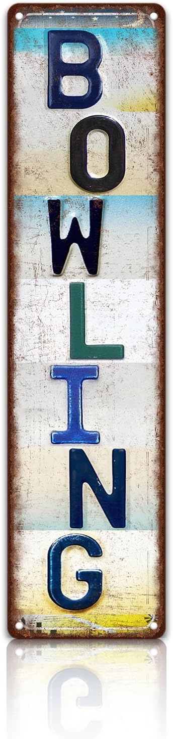 Vintage Sport Street Sign Bowling Wall Decor Metal Tin Signs Poster-StrideForce Fitness