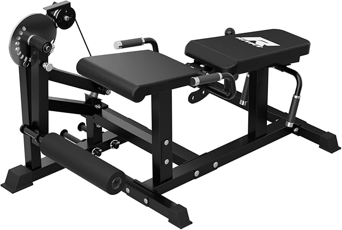 RITFIT Seated Leg Extension and Lying Curl Machine, Adjustable, for Home Gym, Leg Workout Equipment Compatible with 1'' and 2'' Weight Plates, Black, 700 lb-StrideForce Fitness