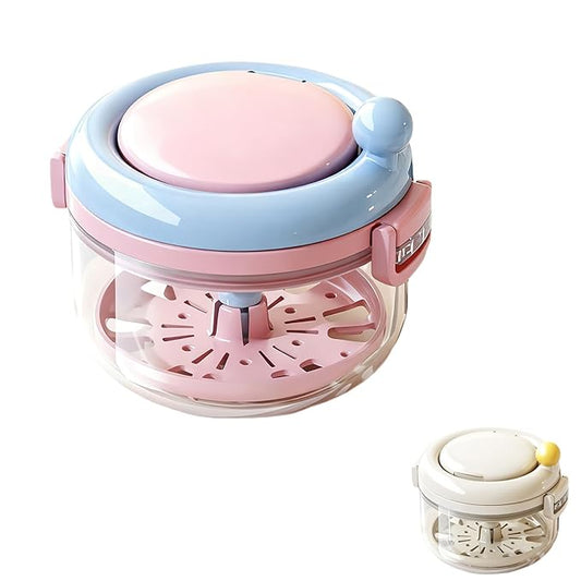 Retainer Case and Mouth Guard Case - Portable Orthodontic Storage Container with Filter and Tools, Denture Cleaning Box, No Leaks Denture Bath Box (Powder Blue)