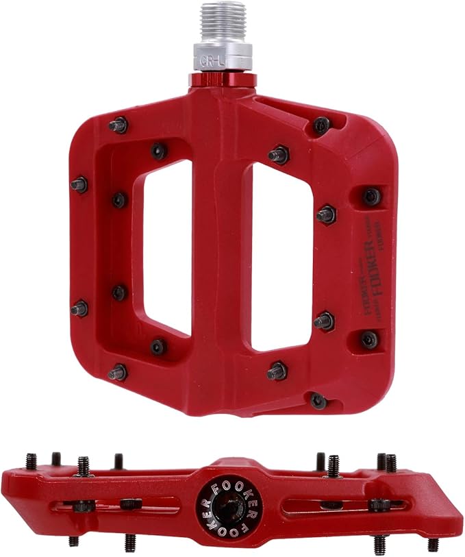 FOOKER MTB Pedals Mountain Bike Pedals 3 Bearing Non-Slip Lightweight Nylon Fiber Bicycle Platform Pedals for BMX MTB 9/16"-StrideForce Fitness