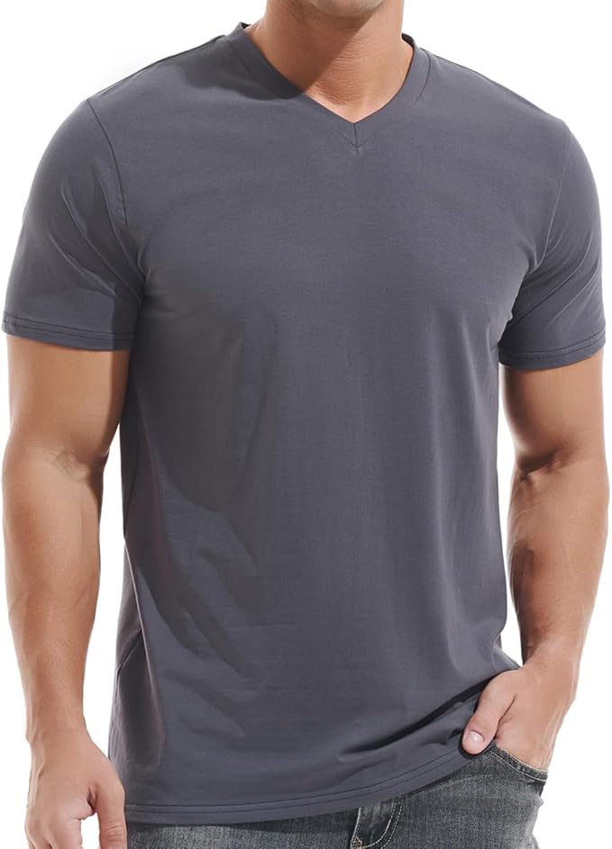 VEIISAR Premium V Neck T Shirts for Men - Modern Fitted Tees Vneck Undershirts-StrideForce Fitness