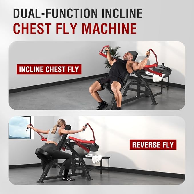 Chest Press Machine,Incline Chest Fly Machine,Deck Fly Machine,Upper Body Strength Training Equipment for Home Gym-StrideForce Fitness