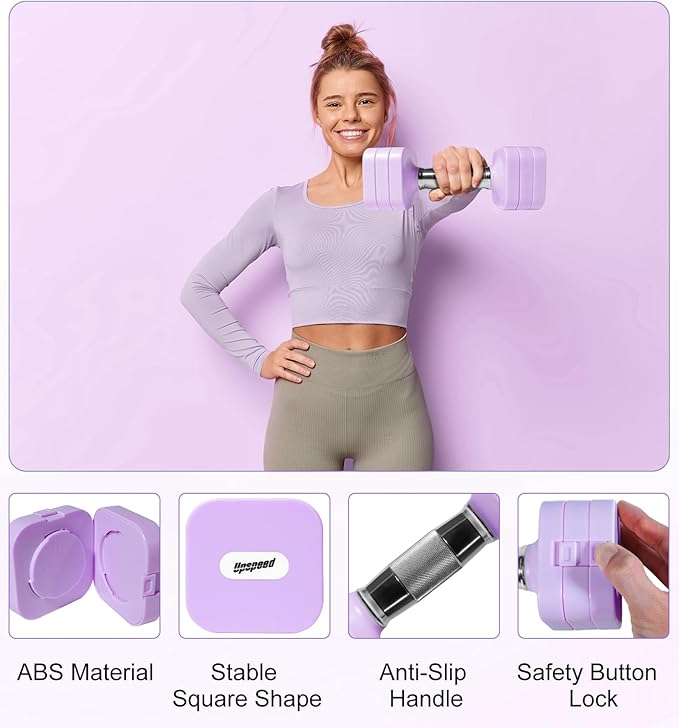 15LB 20LB 50LB Adjustable Dumbbell Set Free Weights Dumbbells Set for Women Men Hand Weights Sets Adjust Dumbbell Weight Sets for Home Gym Exercise Workout Strength Training Equipments-StrideForce Fitness