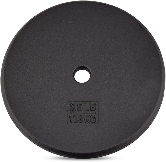 Yes4All Standard 1" Cast Iron Weight Plate - Ideal for Strength Training - Multiple Weight: 5LB to 25LB (Single & Set of 4)-StrideForce Fitness