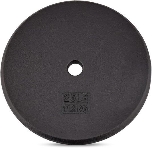 Yes4All Standard 1" Cast Iron Weight Plate - Ideal for Strength Training - Multiple Weight: 5LB to 25LB (Single & Set of 4)-StrideForce Fitness