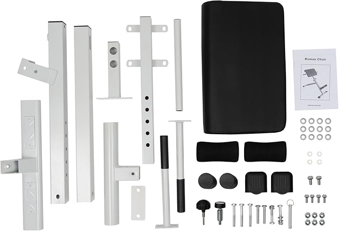 Roman Chair, Hyperextension Bench Roman Chair Adjustable Back Extension Machine Lower Back Exercise Equipment Multi-Functional Workout Bench for Home Gym Full Body Abs Glutes Core Muscles-StrideForce Fitness