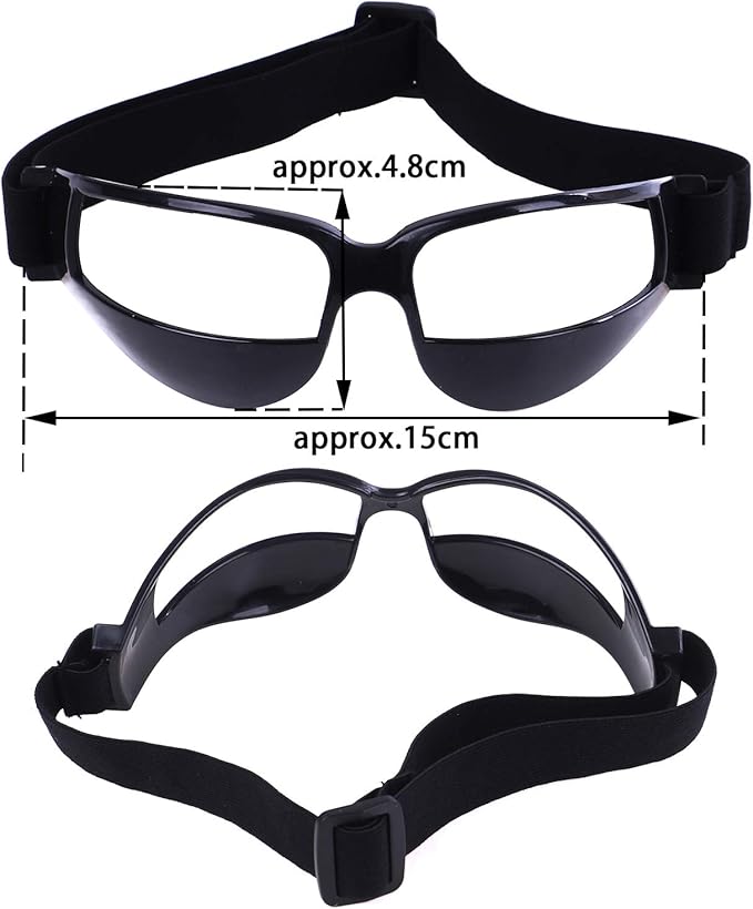 Olgaa Basketball Goggles Sport Dribble Specs Black (2 Pieces) - Sports Dribbling Specs Training Aid for Teenagers Kids Gifts-StrideForce Fitness