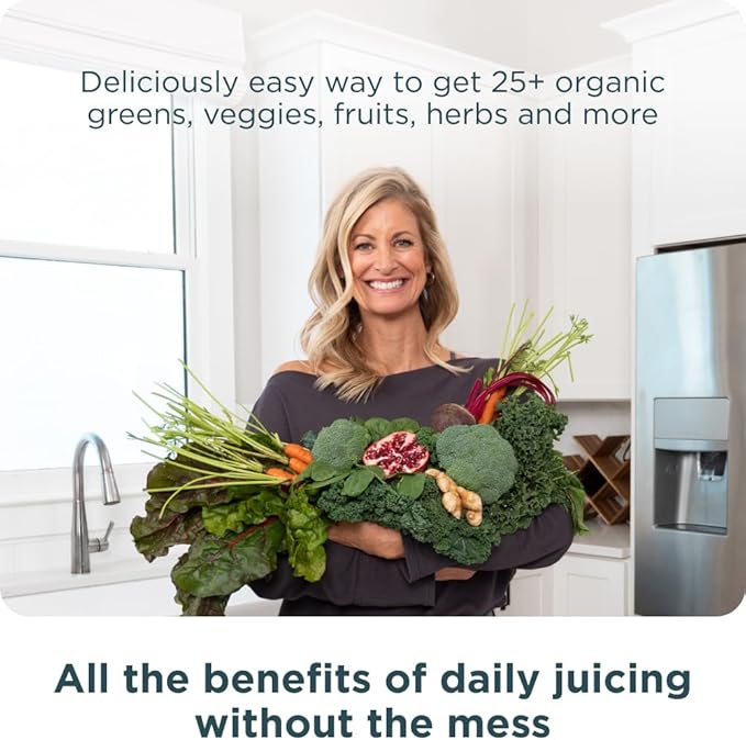 Ancient Nutrition SuperGreens Powder with Probiotics, Organic Berry Flavor Greens, Made from Real Fruits, Vegetables and Herbs, Digestive and Energy Support, 25 Servings, 6.7oz-StrideForce Fitness