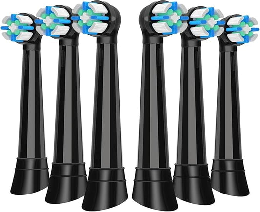 6 Count IO Replacement Heads Compatible with Oral B IO 2/3/4/5/6/7/8/9/10 Series Electric Toothbrushes, Medium Softness Brush Heads Compatible with Oral B iO for Teeth and Gums Care (Black)