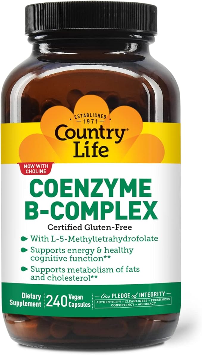 Country Life, Coenzyme B-Complex Vitamin, Support Energy and Metabolism, Daily Supplement, 240 ct-StrideForce Fitness