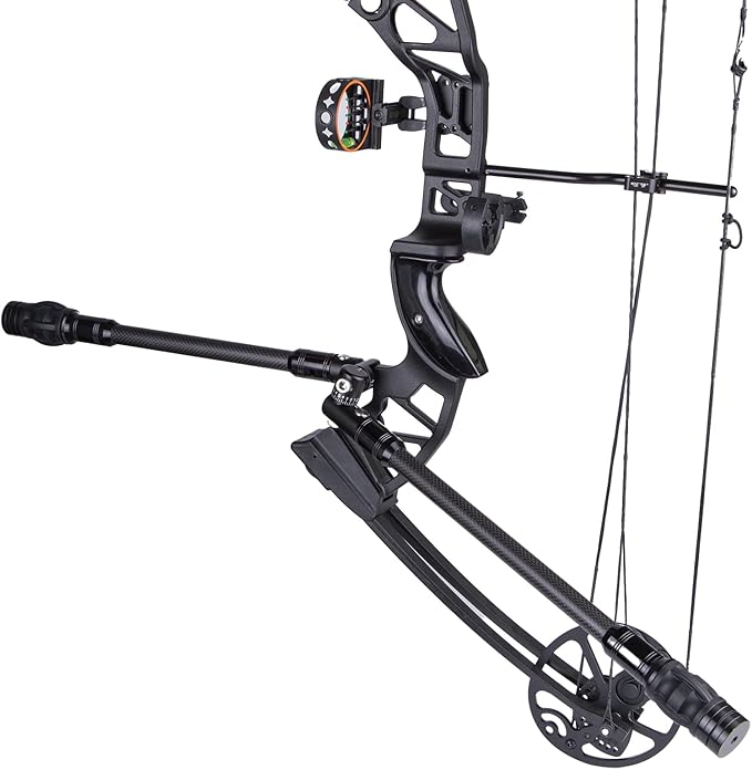 Single Side Adjustable Bow stabilizer, Shooting stabilizer, v bar Attachment for Compound Bow Stand-StrideForce Fitness