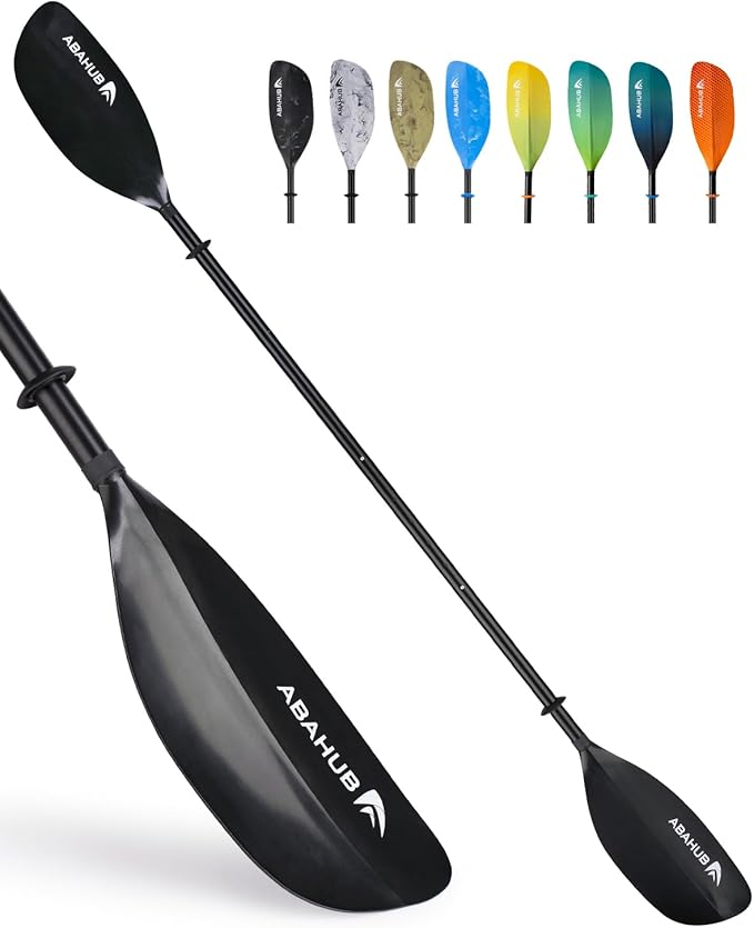 Abahub Adjustable Kayak Paddle 210-230 cm/ 230-250 cm Floating Kayaking Oars Boating Oars Canoeing Oars Black-StrideForce Fitness