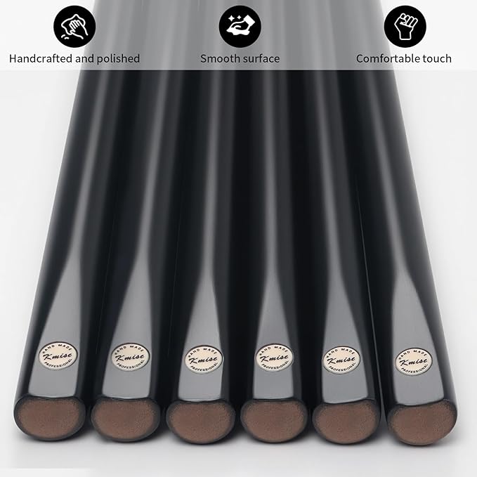 Kmise Pool Cue Sticks, 41"/57??58" Hardwood Pool Cue Set of 4/6/8, 13OZ/20OZ with 13/10 MM Brass Tips, Table Billiard Cue Stick for Bar, Home, Billiard Room-StrideForce Fitness
