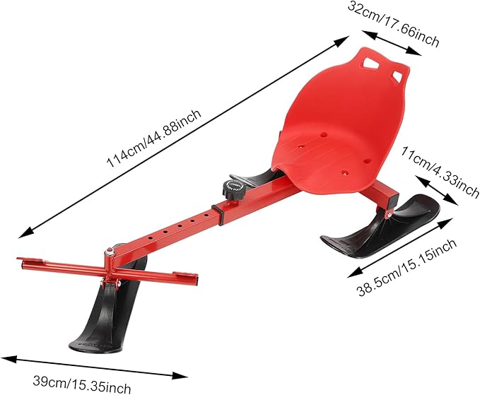 Snow Racer Scooter, Modern Ski Scooter Scooter up to 192.9lbs Board Snow Racer Sled for Kids and Adults-StrideForce Fitness