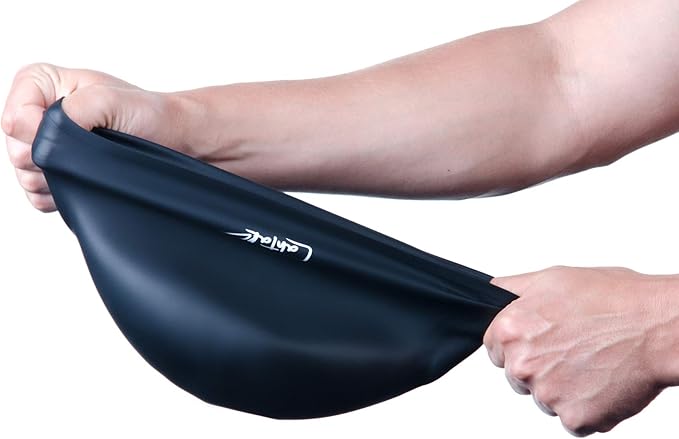 3D Swim Caps - Ear Protection Swimming Cap for Women & Men - Silicone, Waterproof - Fits Long & Short Hair - Adult & Youth-StrideForce Fitness